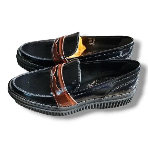 Tod's Black Patent Leather Penny Loafers with Brown Keeper Women’s Size 36 - Picture 9 of 16